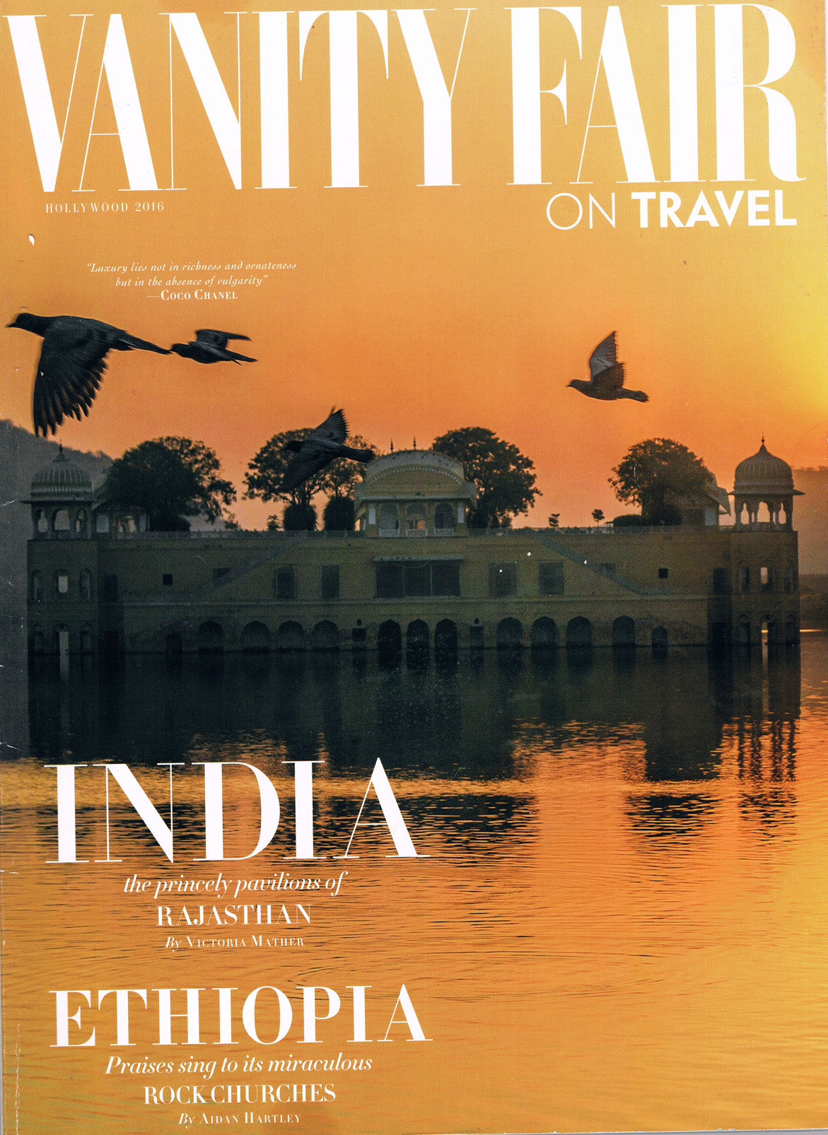 Front Cover of 'Vanity Fair On Travel Magazine' India